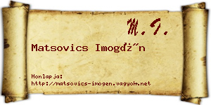 Matsovics Imogén névjegykártya